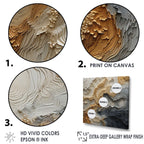 Designart Gold And Beige River Spiral Abstract Painting Framed Canvas Wall Art