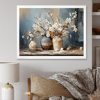 Designart Pottery And Flowers Still Life I Landscape Trees Framed Canvas Art Print