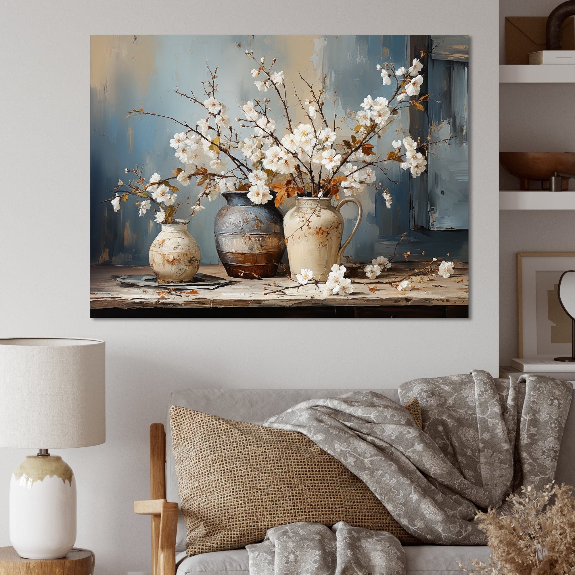 Designart Pottery And Flowers Still Life I Tree Canvas Wall Art