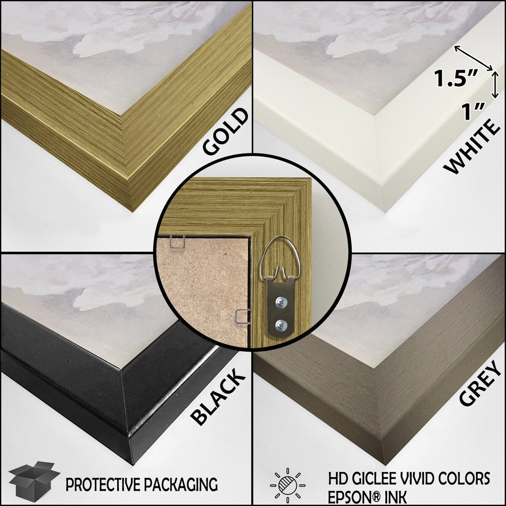 Designart Watercolor Lake And Forest Dream I Landscape Mountains Framed Canvas Wall Art