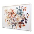 Designart White Botanical Collage Abstract Botanicals Metal Wall Art Living Room