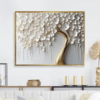 Designart White Orchid Tree Garden Of Branches Iv Tree Floral Framed Wall Art For Living Room