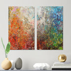 Designart Board Stained Abstract Art Abstract Canvas Wall Art Print 2 Piece Set