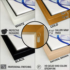 Designart Luxry Blue And Grey Marble Art Ripples II Abstract Framed Canvas Wall Art