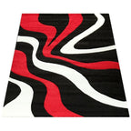 Designer Area Rug with Contour Cut and Modern Wave Pattern