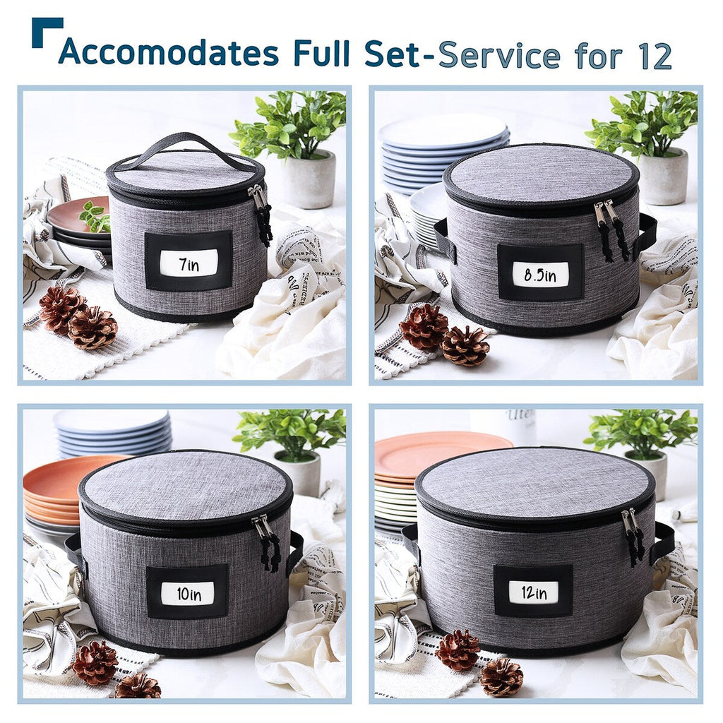 StorageBud Dinnerware Storage Containers - Stackable Holders for Plates, Cups, Flatware, Stemware, & Platter Sets