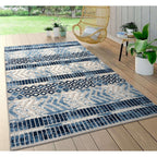 World Rug Gallery Distressed Geometric Indoor/Outdoor Area Rug