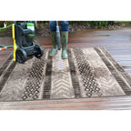 World Rug Gallery Distressed Geometric Indoor/Outdoor Area Rug