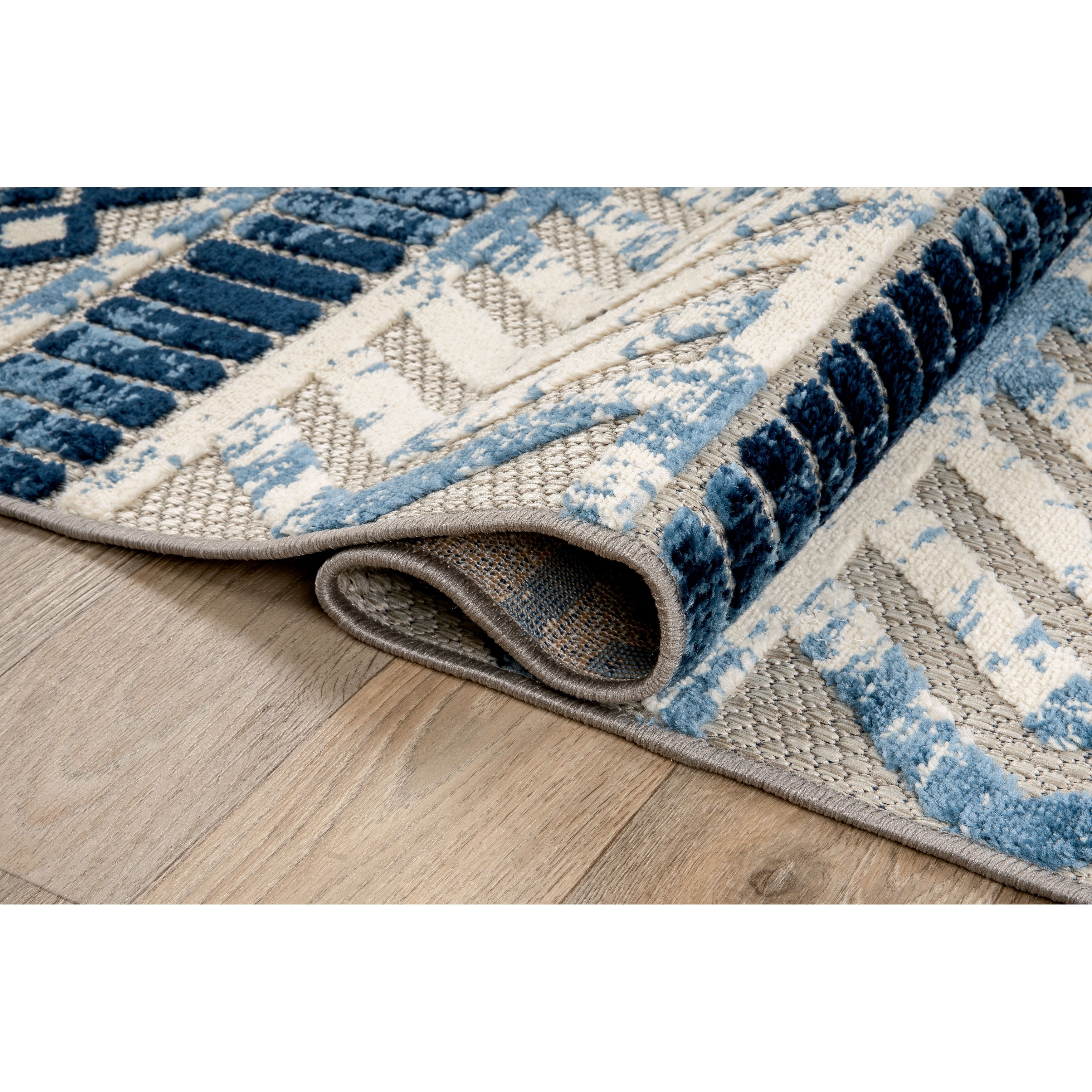 World Rug Gallery Distressed Geometric Indoor/Outdoor Area Rug