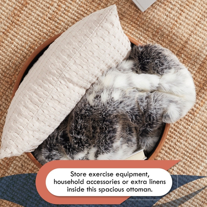 Donovan Tufted Round Storage Ottoman