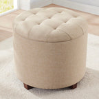Donovan Tufted Round Storage Ottoman