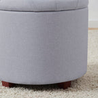 Donovan Tufted Round Storage Ottoman