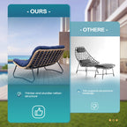 Double Papasan Chair Loveseat with Cushion, All-weather PE Rattan and Metal Frame for Indoor Outdoor