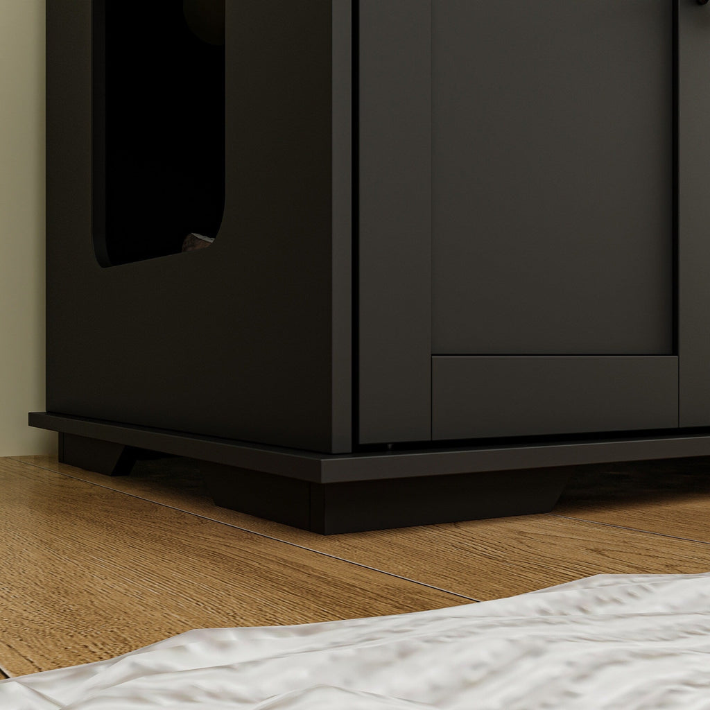 Double Pet Privacy Washroom Cat Litter Box Concealment Furniture