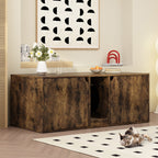 Dual-Compartment Cat Litter Box Enclosure Multi-Functional Furniture