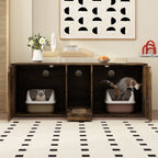 Dual-Compartment Cat Litter Box Enclosure Multi-Functional Furniture