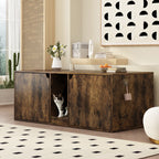 Dual-Compartment Cat Litter Box Enclosure Multi-Functional Furniture