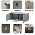 Dual-Compartment Cat Litter Box Enclosure Multi-Functional Furniture