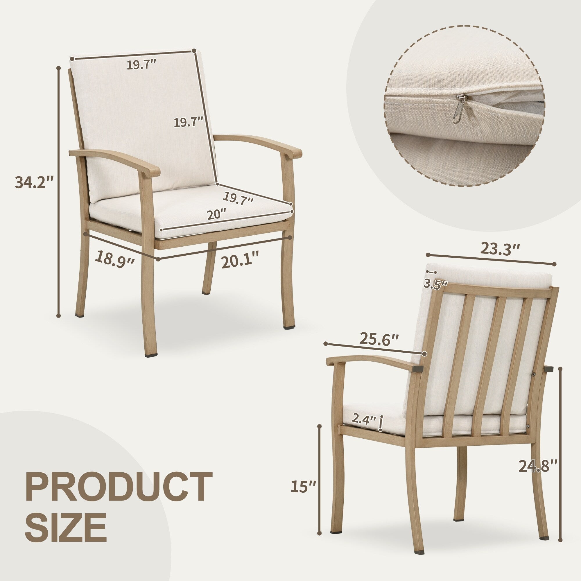 EGEIROS LIFE AluLux 9-Piece Aluminum Patio Dining Set with 2 Swivel Dining Chairs, 6 Dining Chairs and Washable Cushions