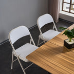 Elegant Foldable Iron & PVC Chairs for Convention & Exhibition White