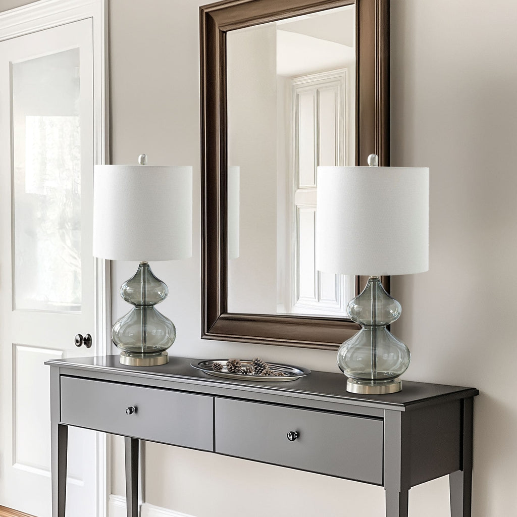 Ellipse Curved Gourd Glass Table Lamp, Set of 2