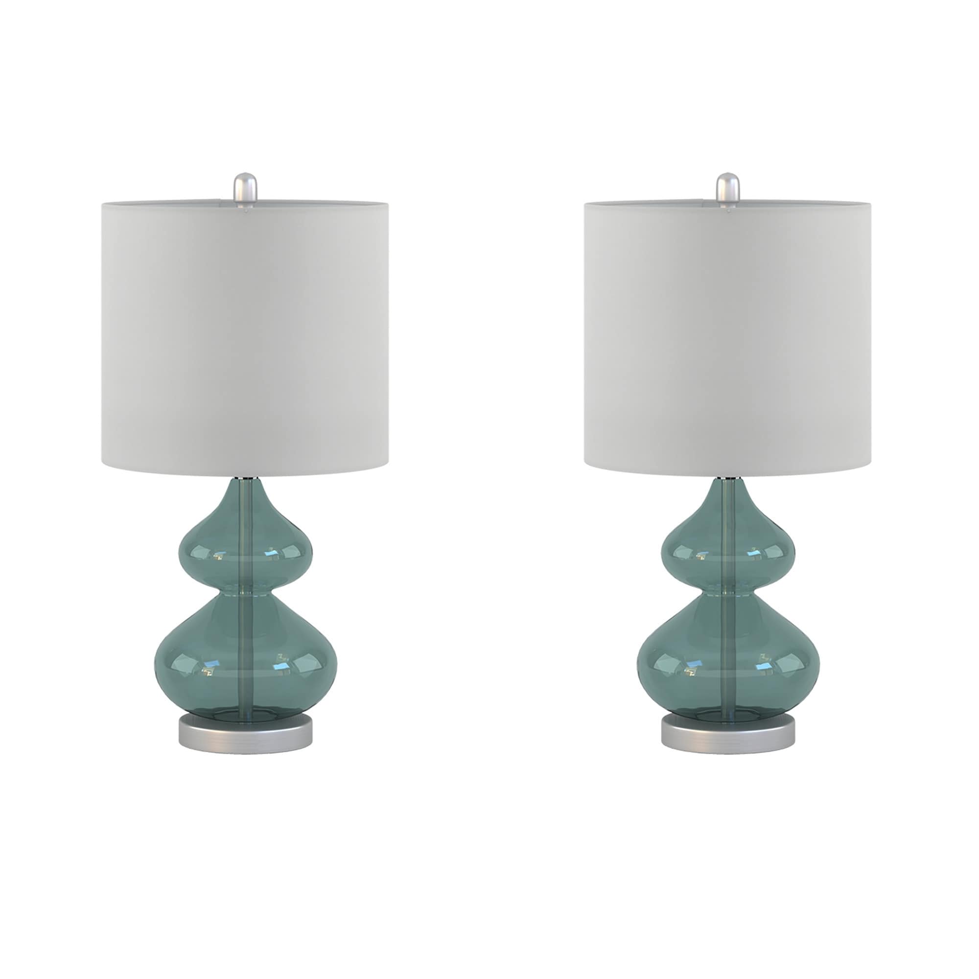 Ellipse Curved Gourd Glass Table Lamp, Set of 2