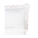 Embroidered Percale Crisp Cotton Double Scallopier Duvet Set and Sham