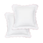 Embroidered Percale Crisp Cotton Double Scallopier Duvet Set and Sham