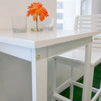 Emilio Wood Bar Table and Chair Dining Set