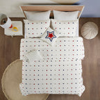 Intelligent Design Kids Ensley Pom Pom Cotton Jacquard Quilt Set with Throw Pillows