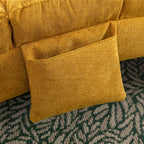 Ergonomic Linen Massage Chaise Lounge Chair Reclining Tufted Upholstered Sleeper with Remote and 5 Vibration Modes