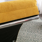 Ergonomic Linen Massage Chaise Lounge Chair Reclining Tufted Upholstered Sleeper with Remote and 5 Vibration Modes