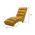 Ergonomic Linen Massage Chaise Lounge Chair Reclining Tufted Upholstered Sleeper with Remote and 5 Vibration Modes
