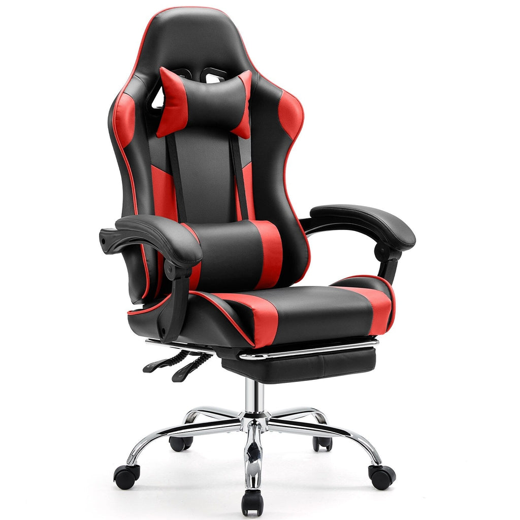 Ergonomic PU Leather 360¡ã Swivel Gaming Recliner with Footrest, Headrest, Lumbar Support, Adjustable Height