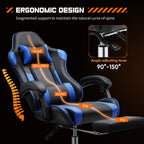 Ergonomic PU Leather 360¡ã Swivel Gaming Recliner with Footrest, Headrest, Lumbar Support, Adjustable Height