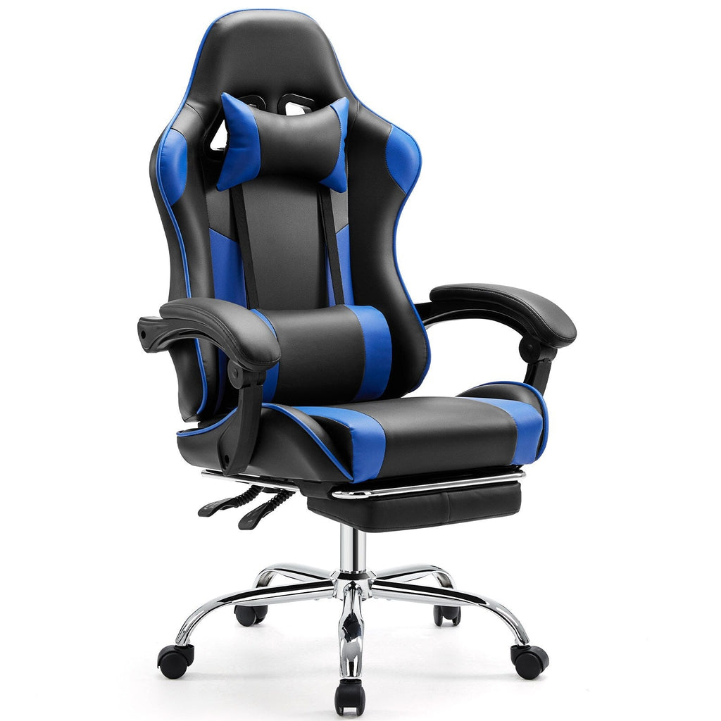 Ergonomic PU Leather 360¡ã Swivel Gaming Recliner with Footrest, Headrest, Lumbar Support, Adjustable Height