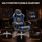Ergonomic PU Leather 360¡ã Swivel Gaming Recliner with Footrest, Headrest, Lumbar Support, Adjustable Height