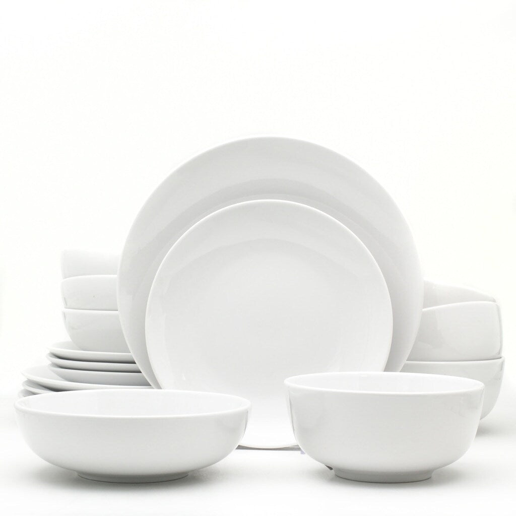 Euro Ceramica 16 Piece / 32 Piece White Essential Porcelain Dinnerware Set