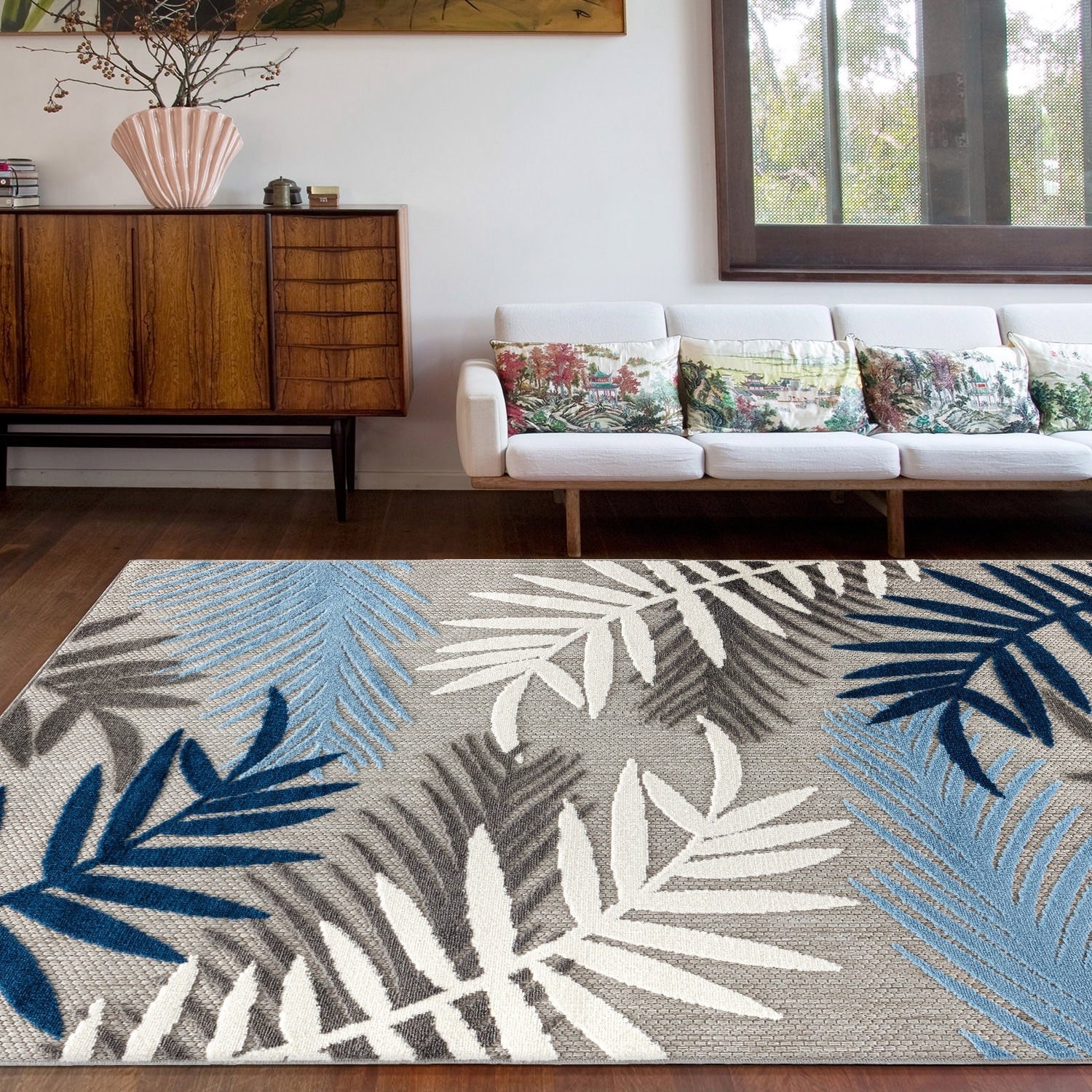 Evora Palm Frond Indoor/Outdoor Area Rug