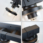 ExBrite Farmhouse 3-lights Bathroom Dimmable Iron Black Vanity Lights Wall Sconces