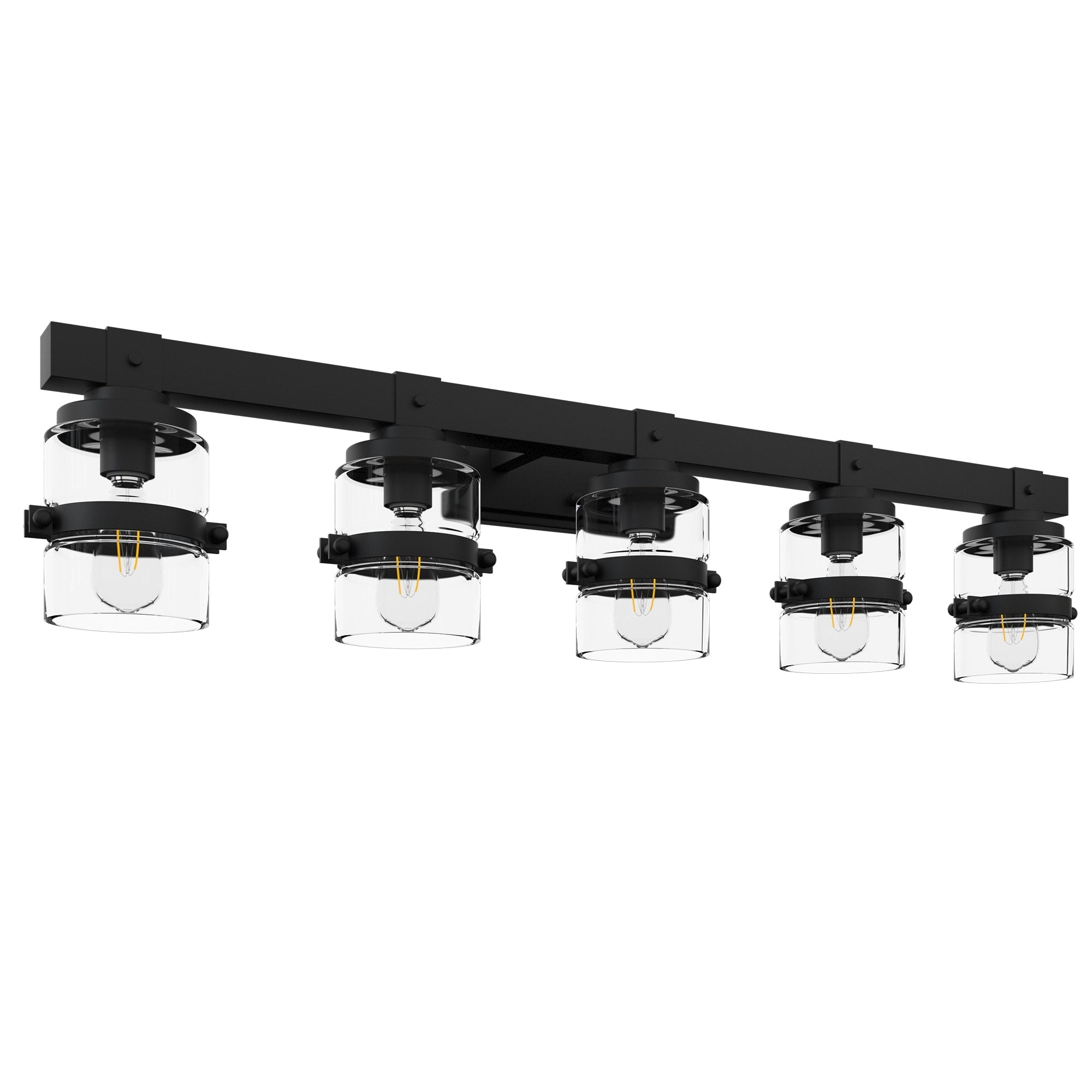 ExBrite Farmhouse 3-lights Bathroom Dimmable Iron Black Vanity Lights Wall Sconces