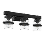 ExBrite Farmhouse 3-lights Bathroom Dimmable Iron Black Vanity Lights Wall Sconces