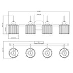 ExBrite Modern Rose Gold 1/2/3/4/5-light Bathroom Dimmable Crystal Vanity Lights Wall Sconces