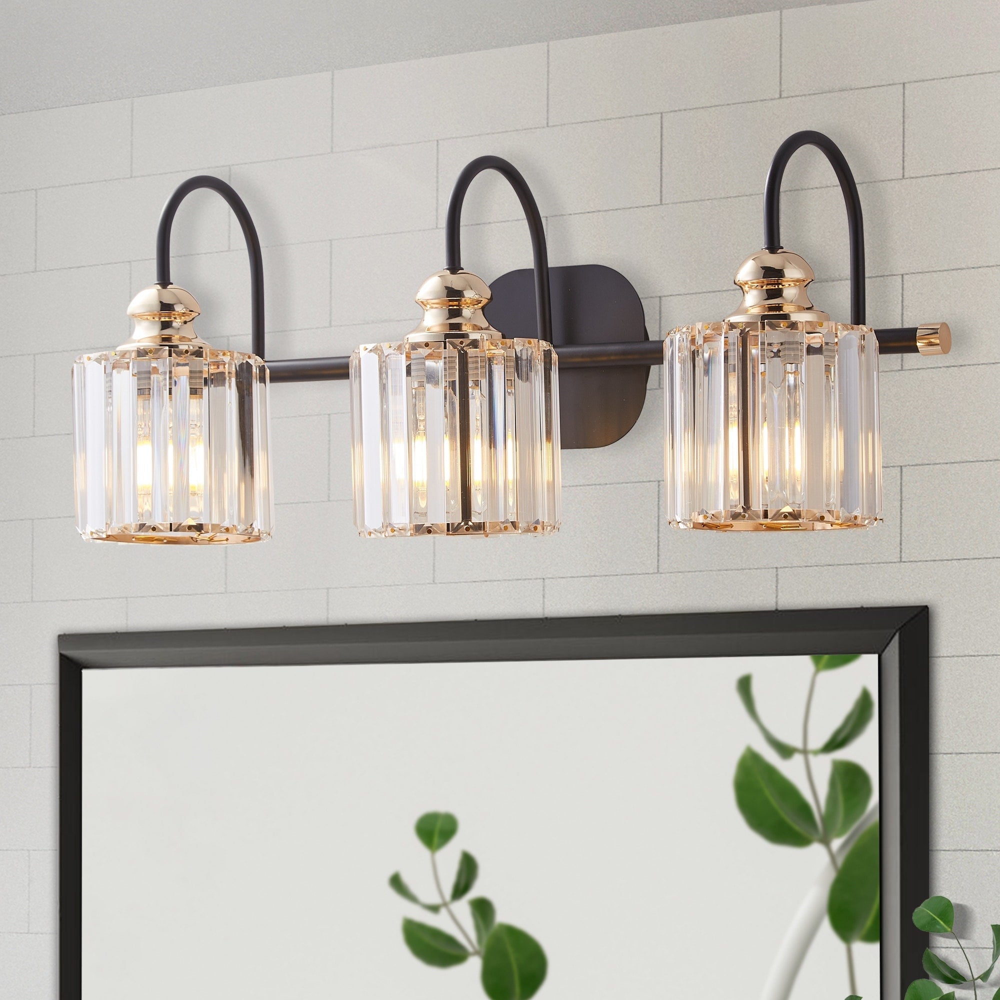 ExBrite Modern Rose Gold 1/2/3/4/5-light Bathroom Dimmable Crystal Vanity Lights Wall Sconces