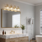 ExBrite Modern Rose Gold 1/2/3/4/5-light Bathroom Dimmable Crystal Vanity Lights Wall Sconces