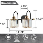 ExBrite Modern Rose Gold 1/2/3/4/5-light Bathroom Dimmable Crystal Vanity Lights Wall Sconces