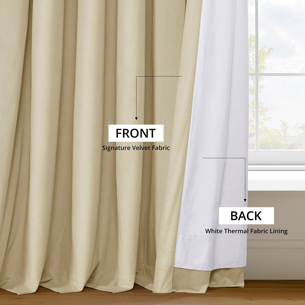 Exclusive Fabrics Signature Extra Wide Blackout Velvet Curtains (1 Panel) - Luxurious Blackout Drapes