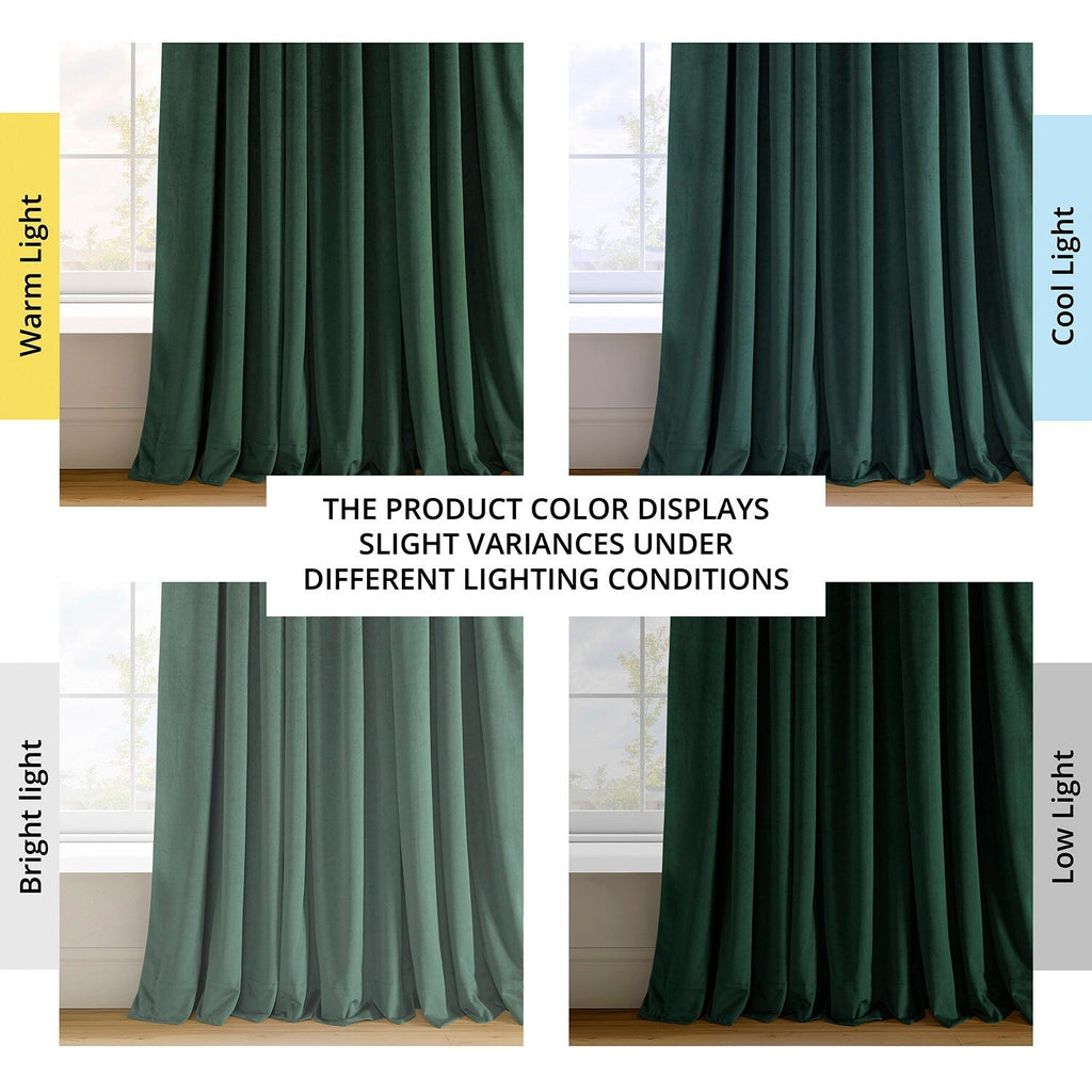 Exclusive Fabrics Signature Extra Wide Blackout Velvet Curtains (1 Panel) - Luxurious Blackout Drapes