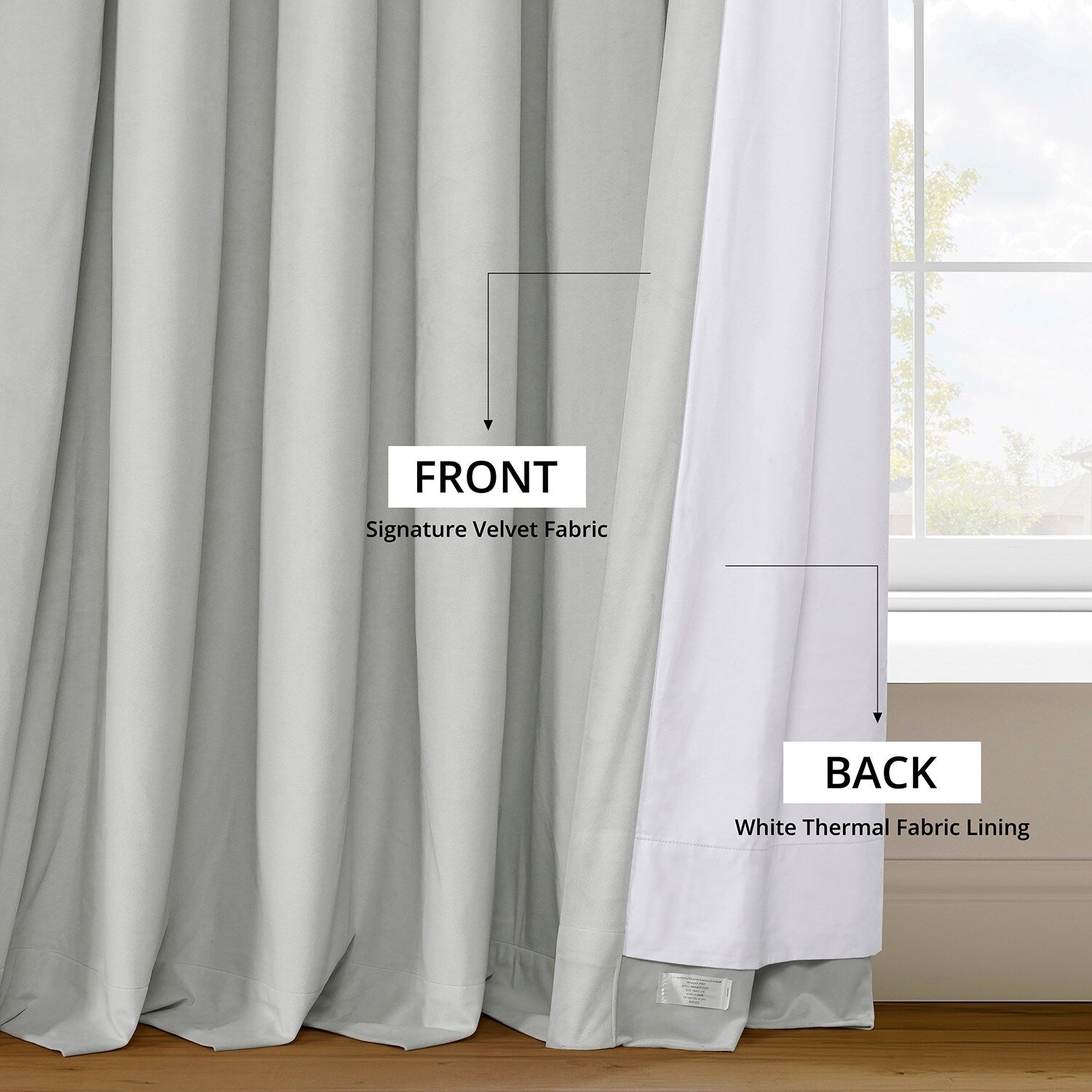 Exclusive Fabrics Signature Extra Wide Blackout Velvet Curtains (1 Panel) - Luxurious Blackout Drapes