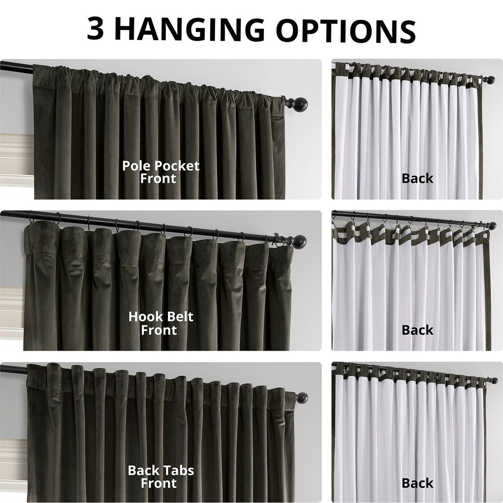 Exclusive Fabrics Signature Extra Wide Blackout Velvet Curtains (1 Panel) - Luxurious Blackout Drapes